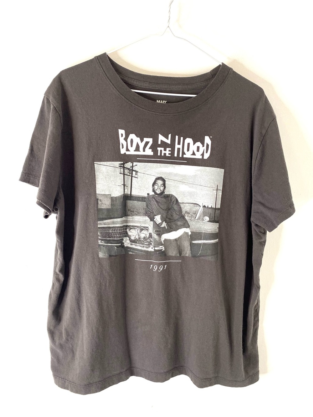 Boyz N The Hood Ice Cube 1991 Grey Black Graphic Movie Tee Mad Engine